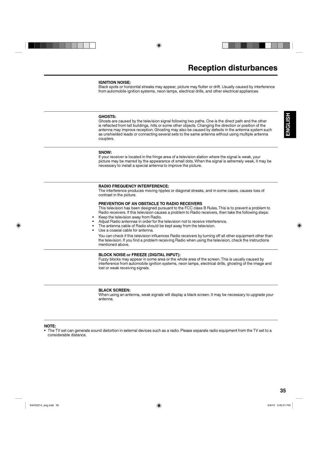 Hitachi L26D204 manual Reception disturbances 