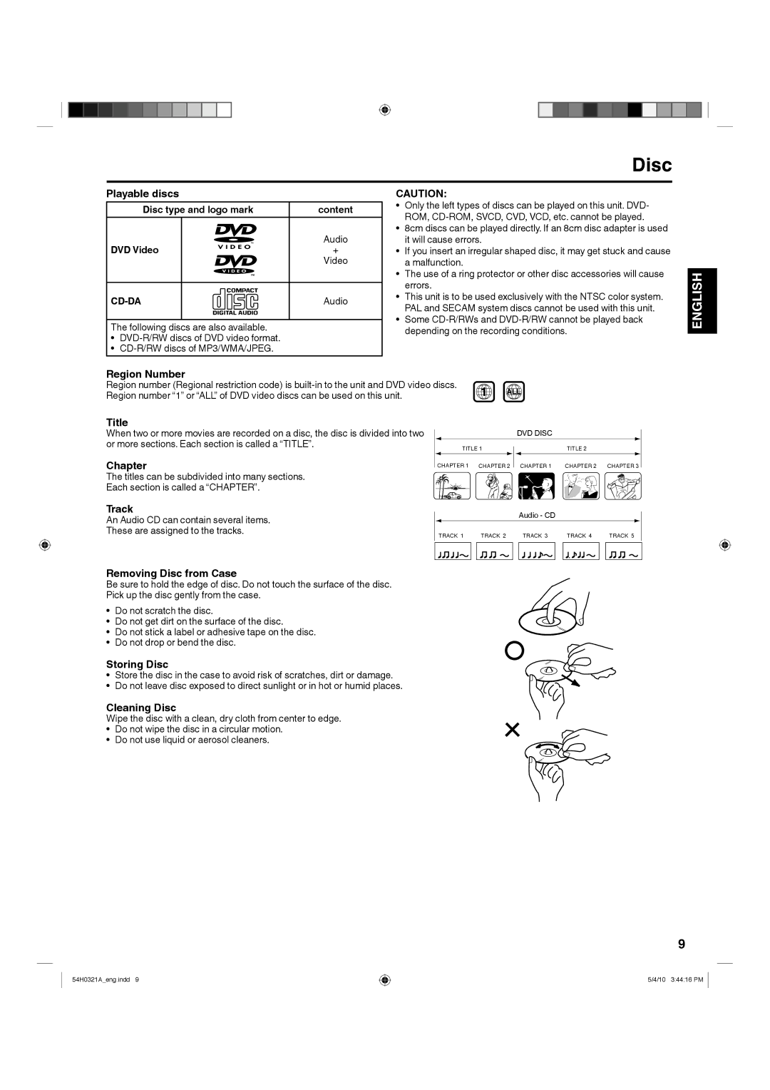 Hitachi L26D204 manual Disc 