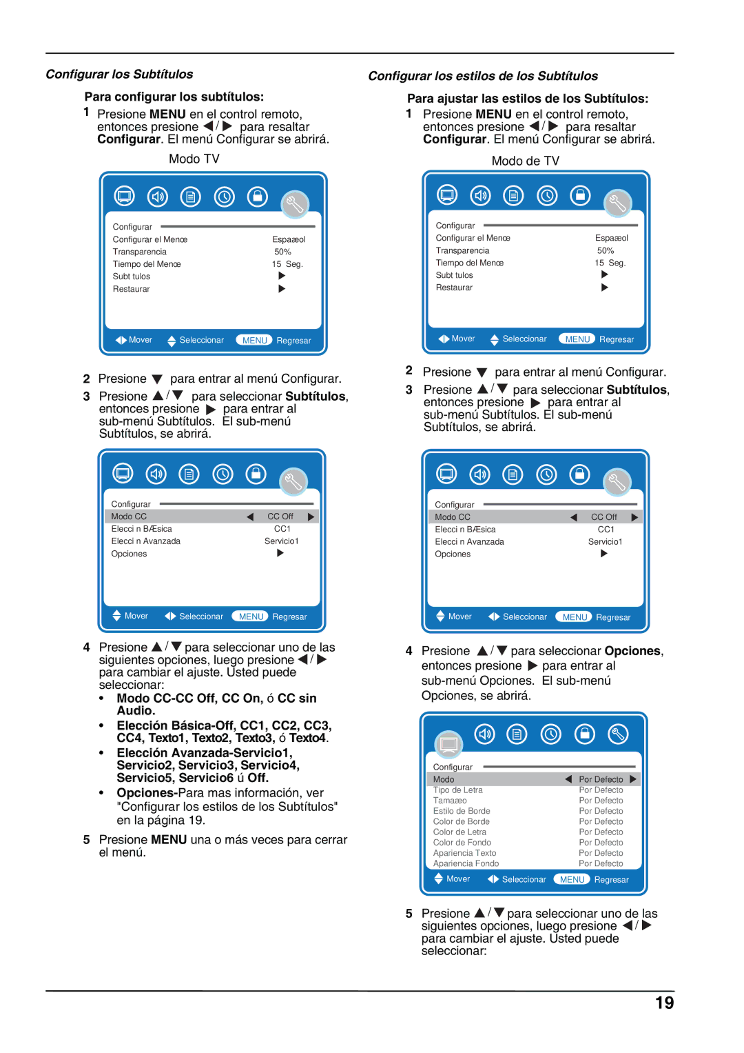 Hitachi L32A102G manual Configurar los Subtítulos, Configurar los estilos de los Subtítulos 