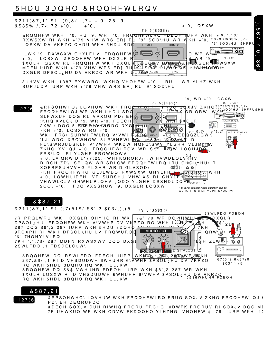 Hitachi L32A404 important safety instructions Connecting AN External Audio Amplifier, Hdmi Input 