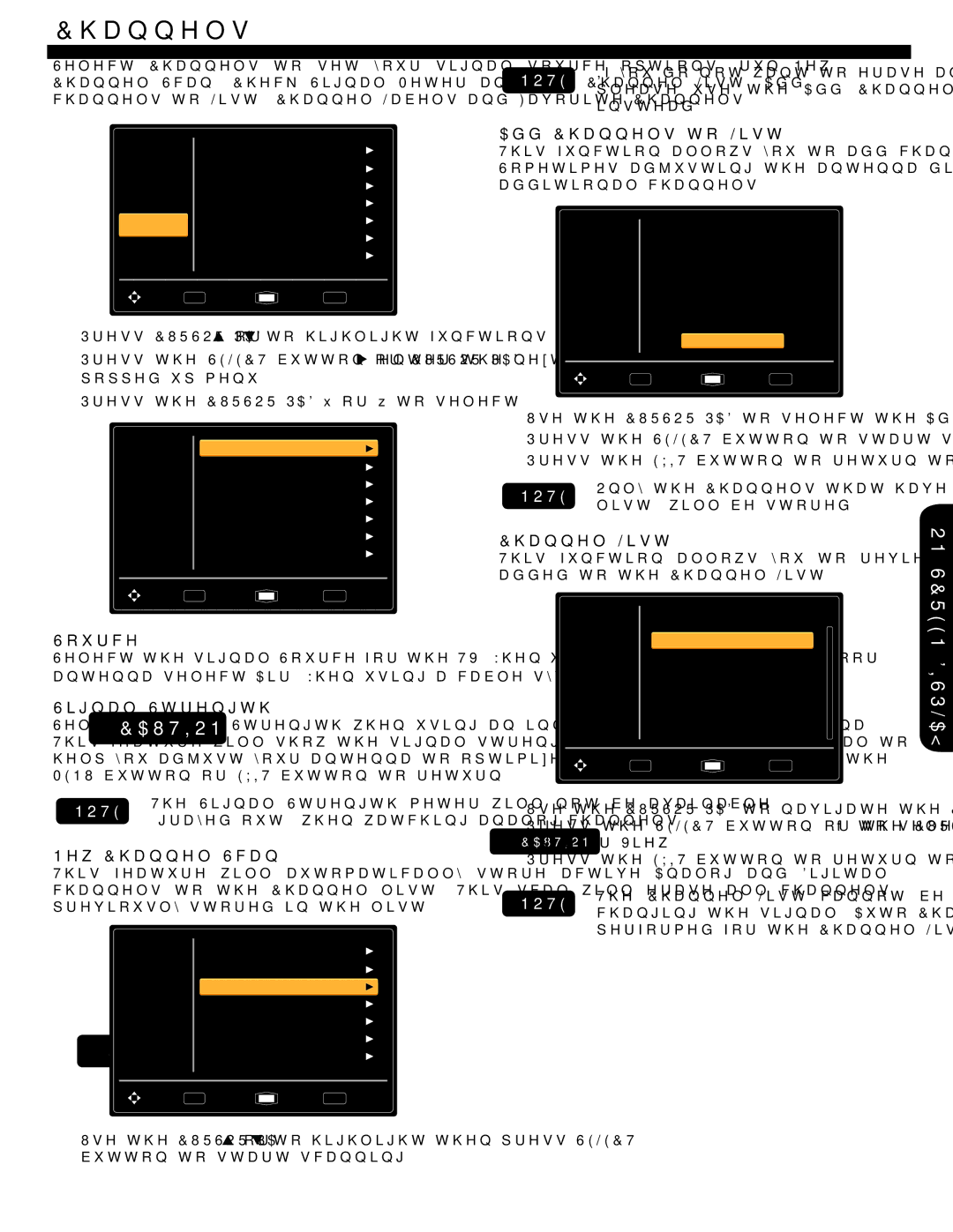 Hitachi L32A404 important safety instructions Channels 