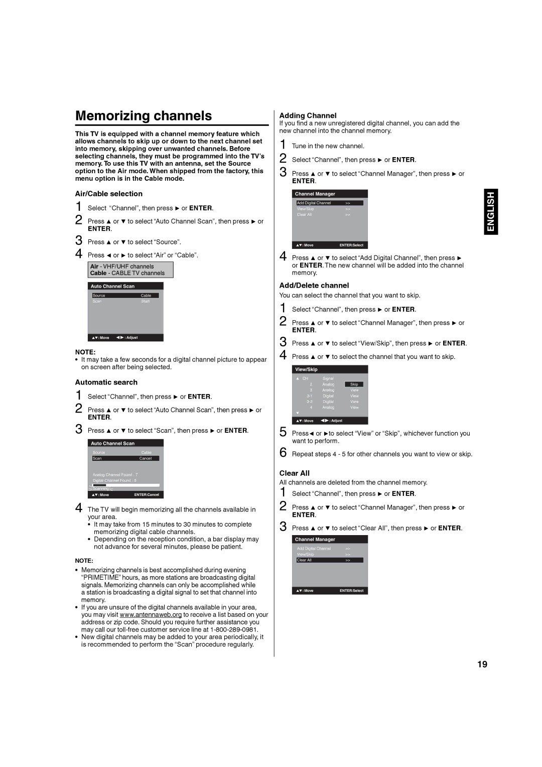 Hitachi L32BD304 manual Memorizing channels 