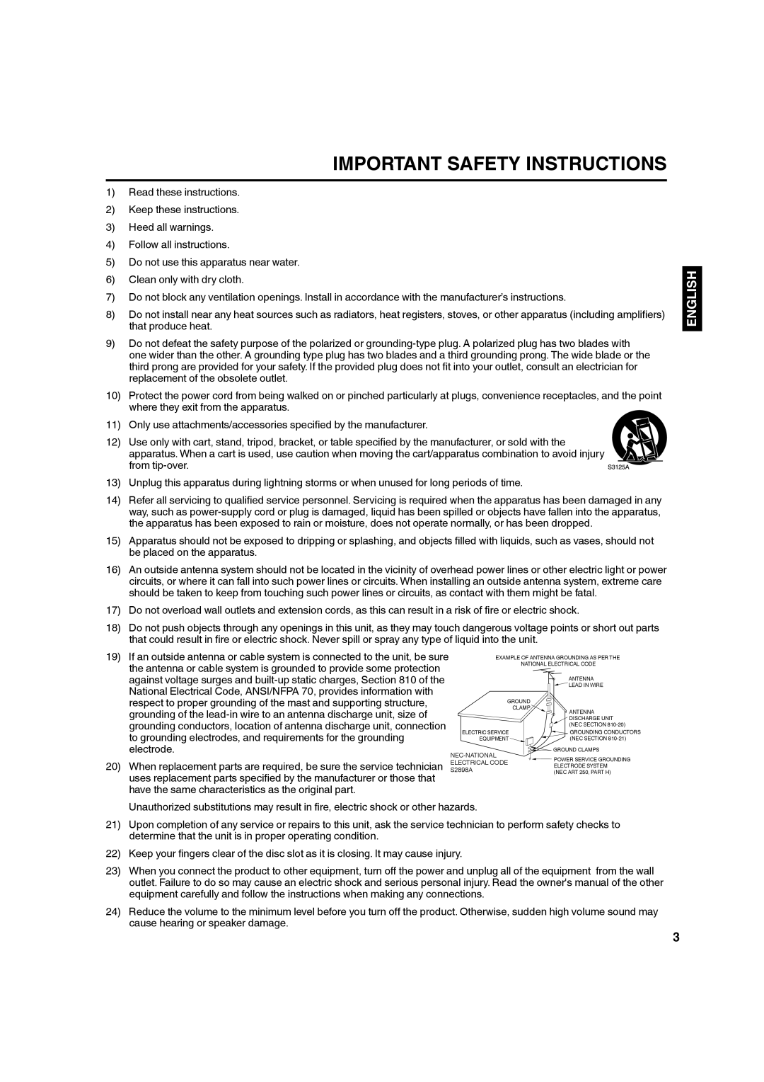 Hitachi L32BD304 manual Important Safety Instructions 