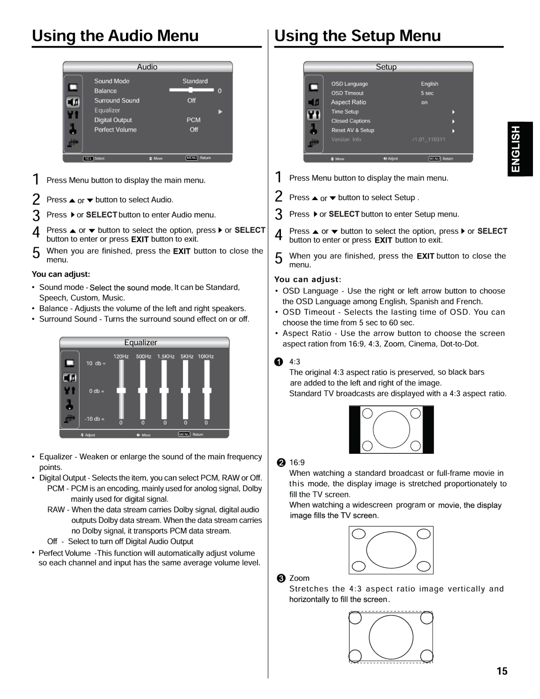 Hitachi L32C205 important safety instructions Exit 