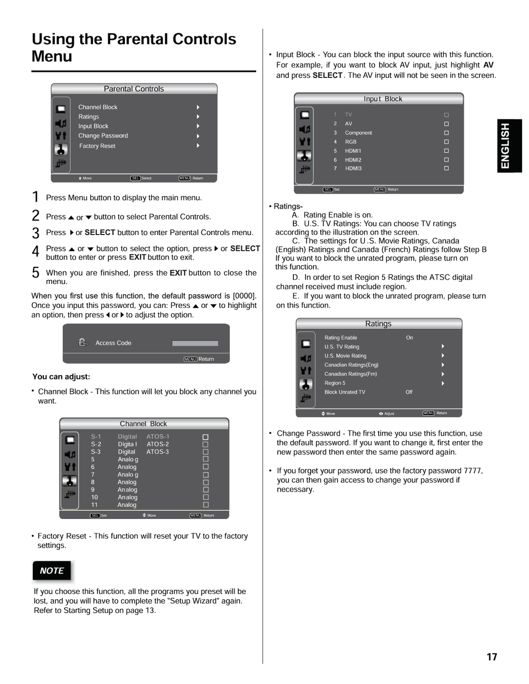 Hitachi L32C205 important safety instructions 