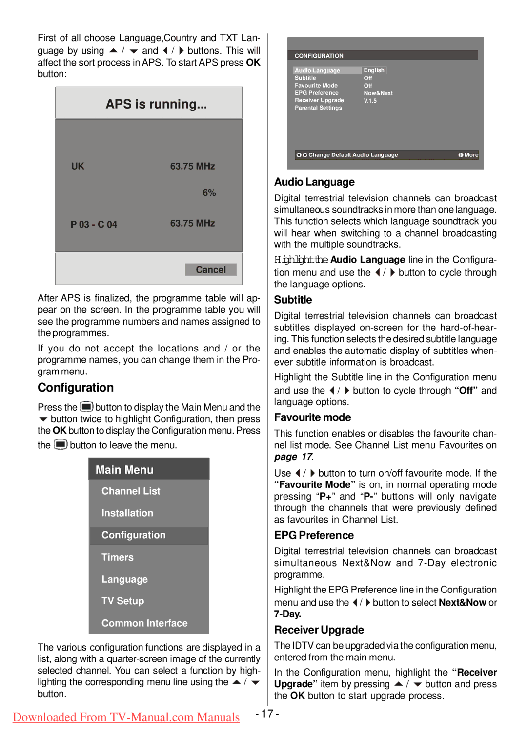 Hitachi L32HP01U manual Configuration 