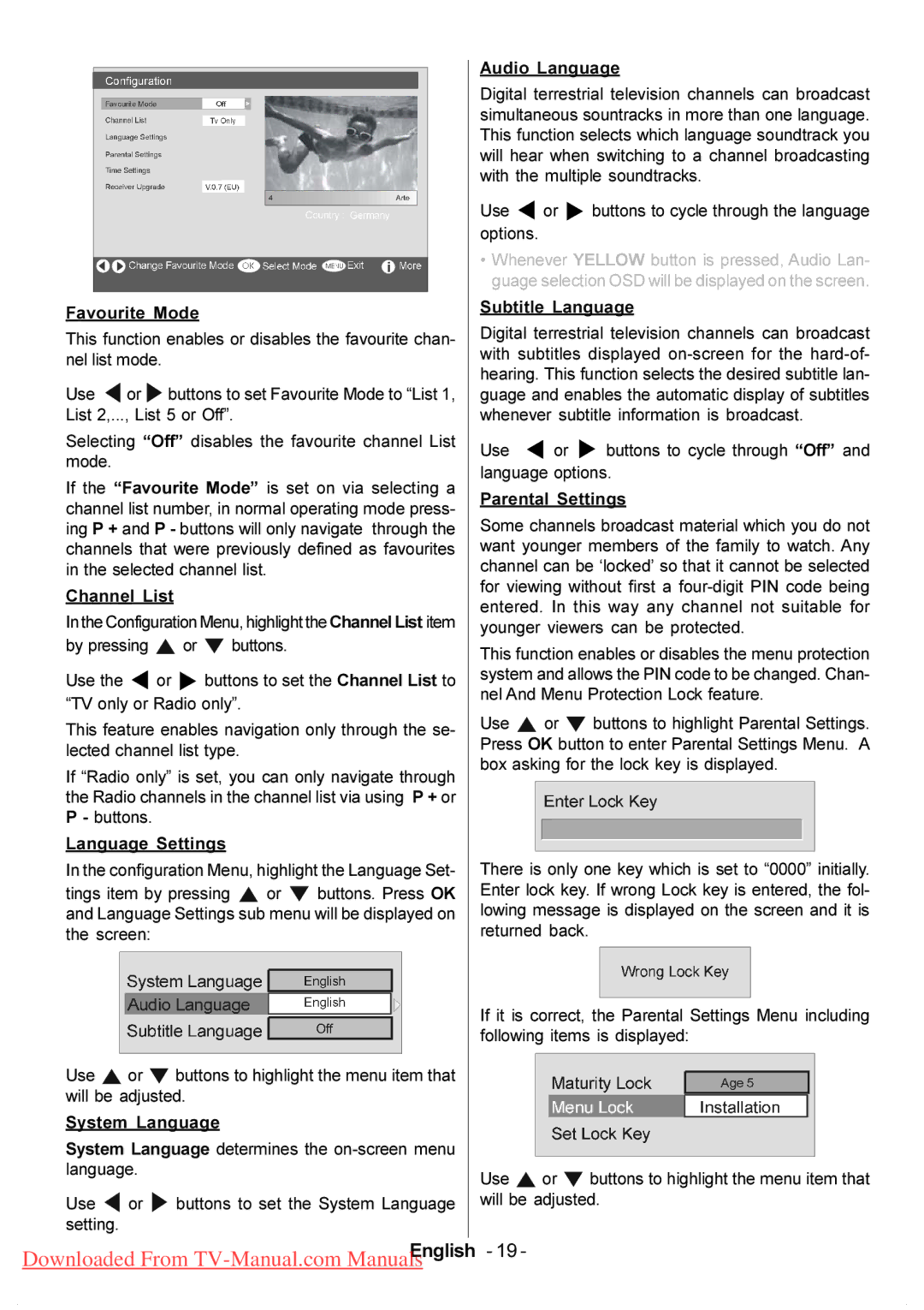 Hitachi L37VP01U, L37VP01E manual Use or buttons to cycle through the language options 