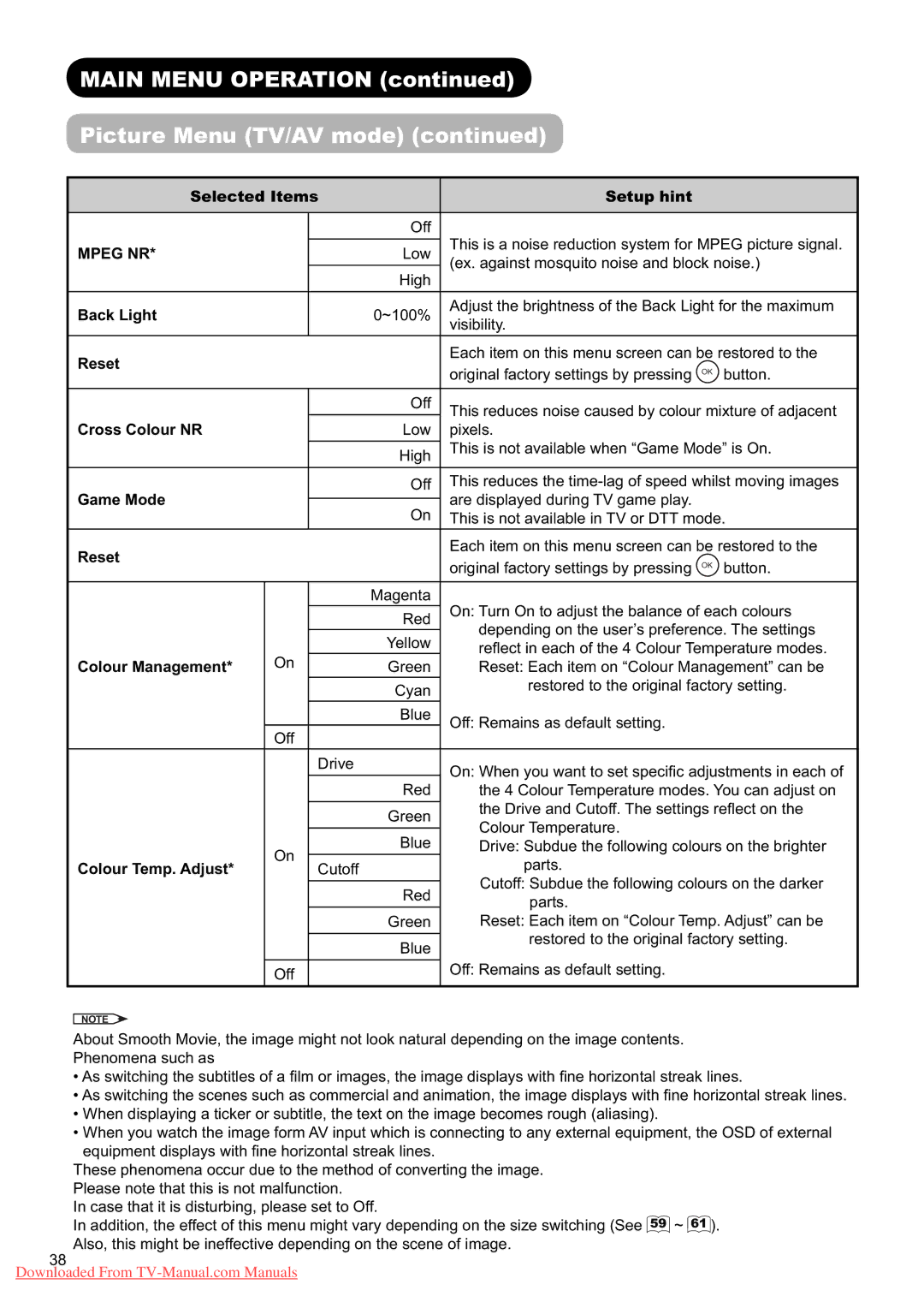 Hitachi L37X01U, L37X01E user manual Mpeg NR 