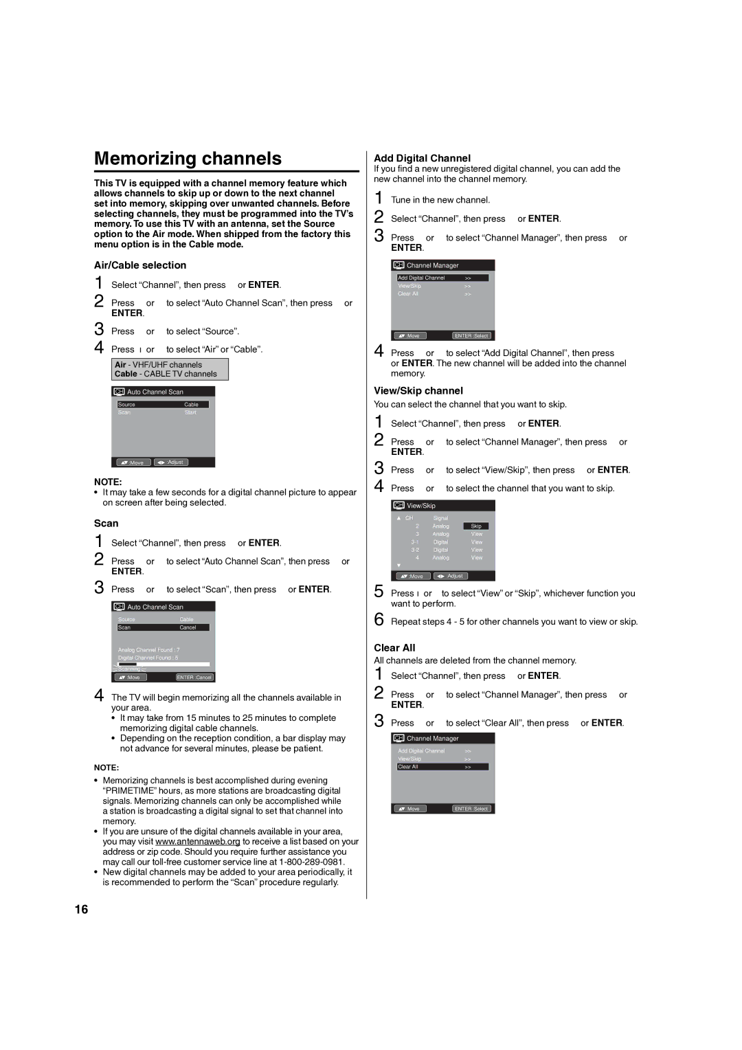 Hitachi L40A105 important safety instructions Memorizing channels 