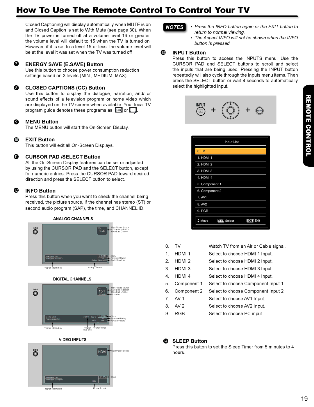 Hitachi L42A404 important safety instructions How To Use The Remote Control To Control Your TV 