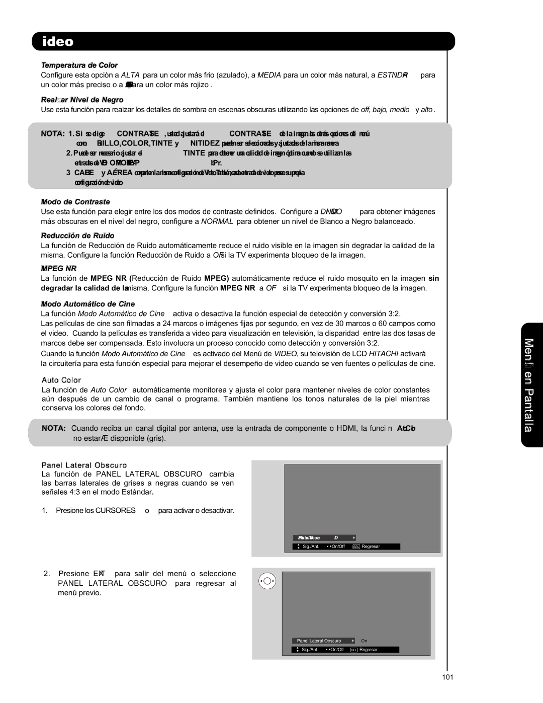 Hitachi L42S601 important safety instructions Mpeg NR 