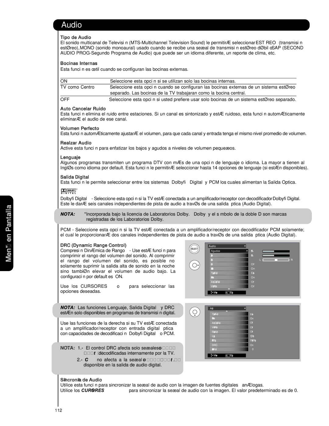 Hitachi L42V651, L47V651 important safety instructions En Pantalla, Menú, Off 