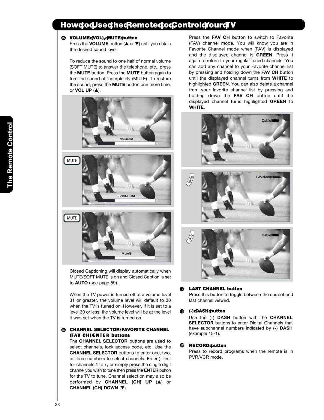 Hitachi L42V651, L47V651 important safety instructions White, Channel SELECTOR/FAVORITE Channel 