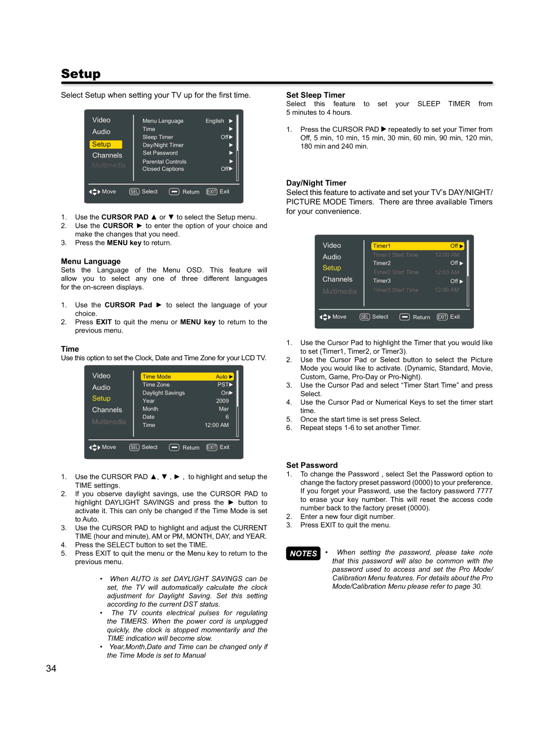 Hitachi L46S603 important safety instructions Setup 