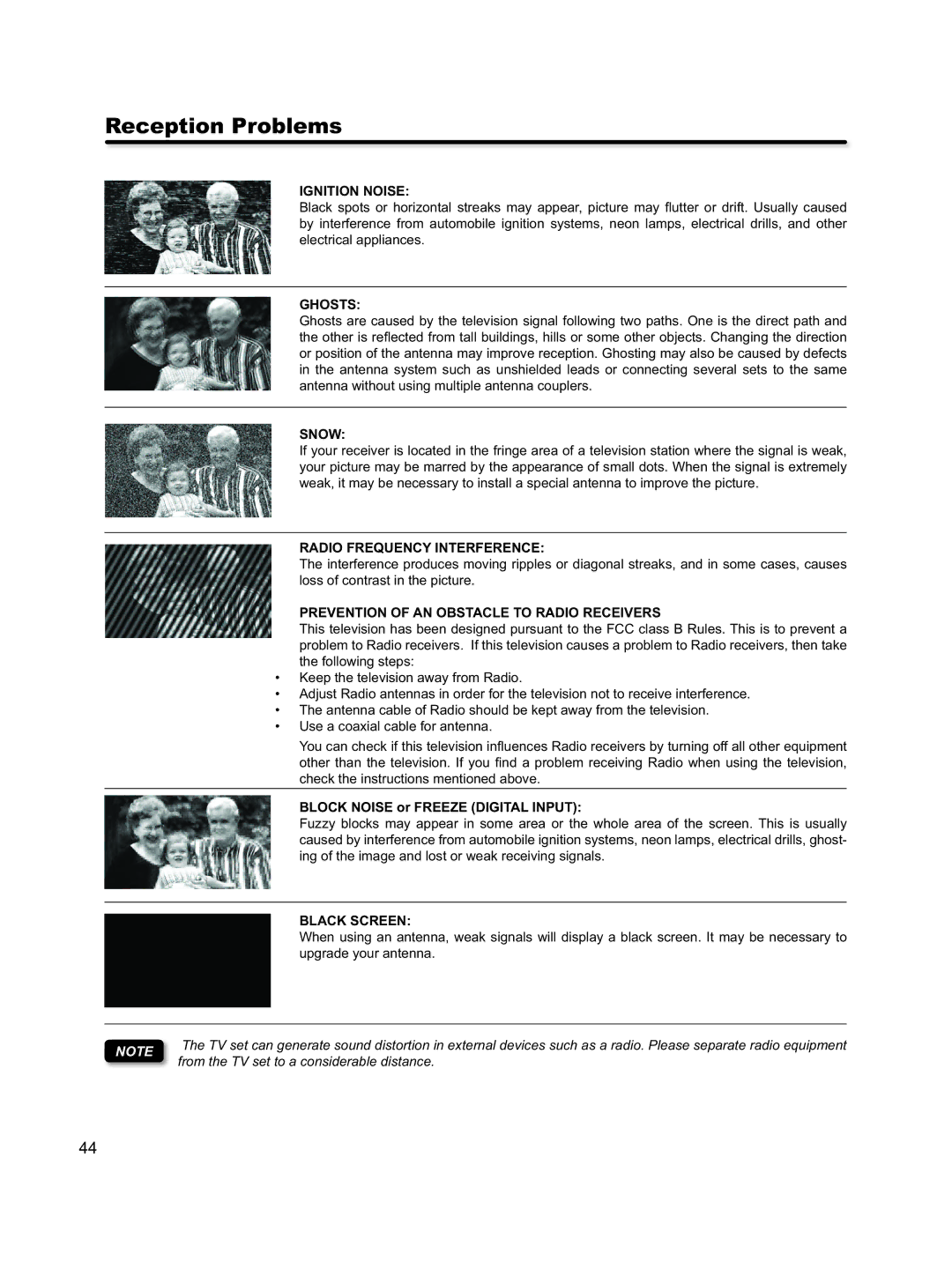 Hitachi L46S603 important safety instructions Reception Problems 