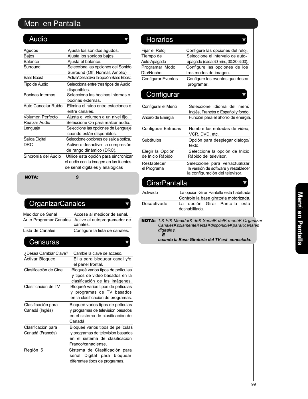 Hitachi L47S601 important safety instructions Audio 