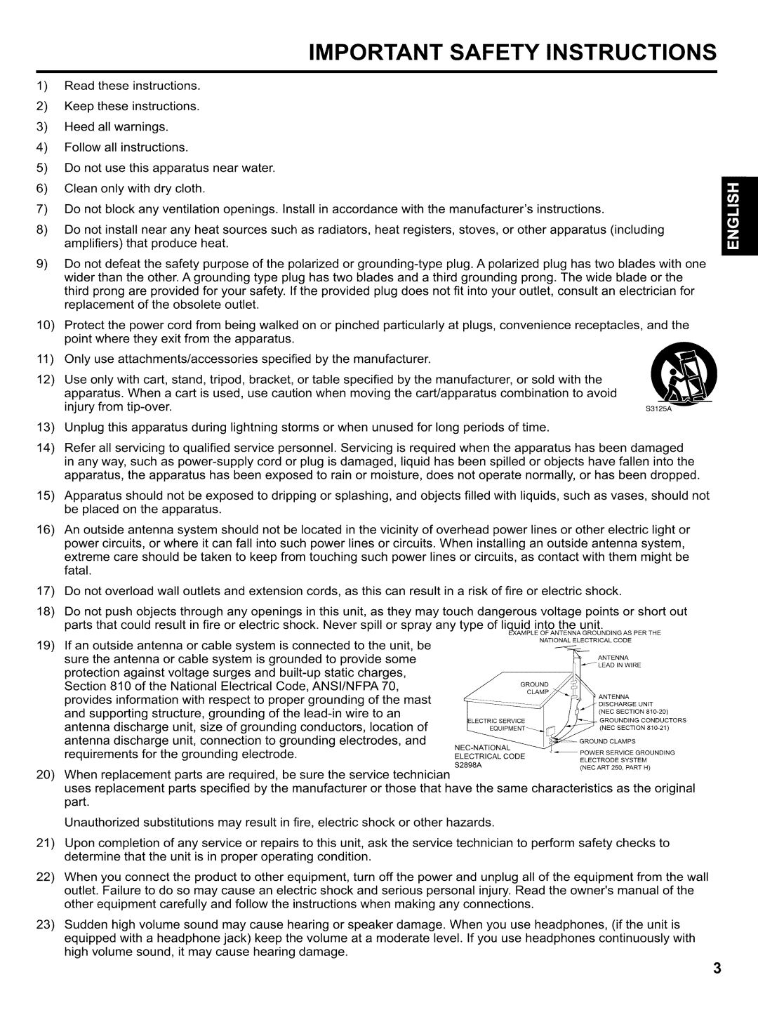 Hitachi LE32H405 important safety instructions Ground, Nationalelectricalcode 