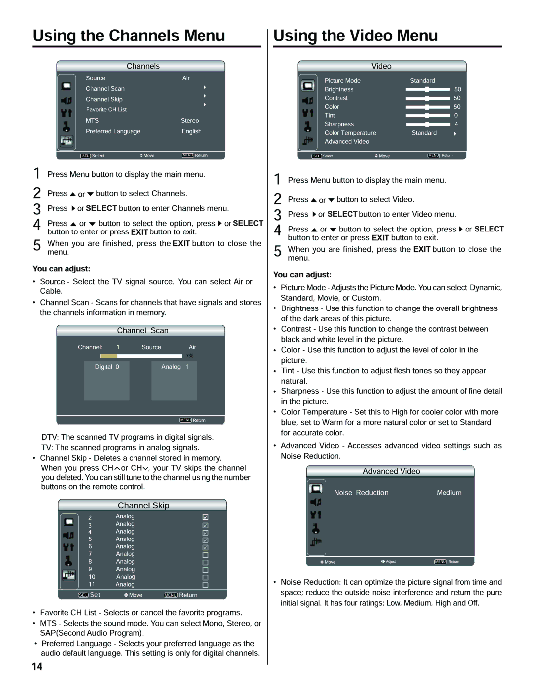 Hitachi LE40H405 important safety instructions Exit Exit 