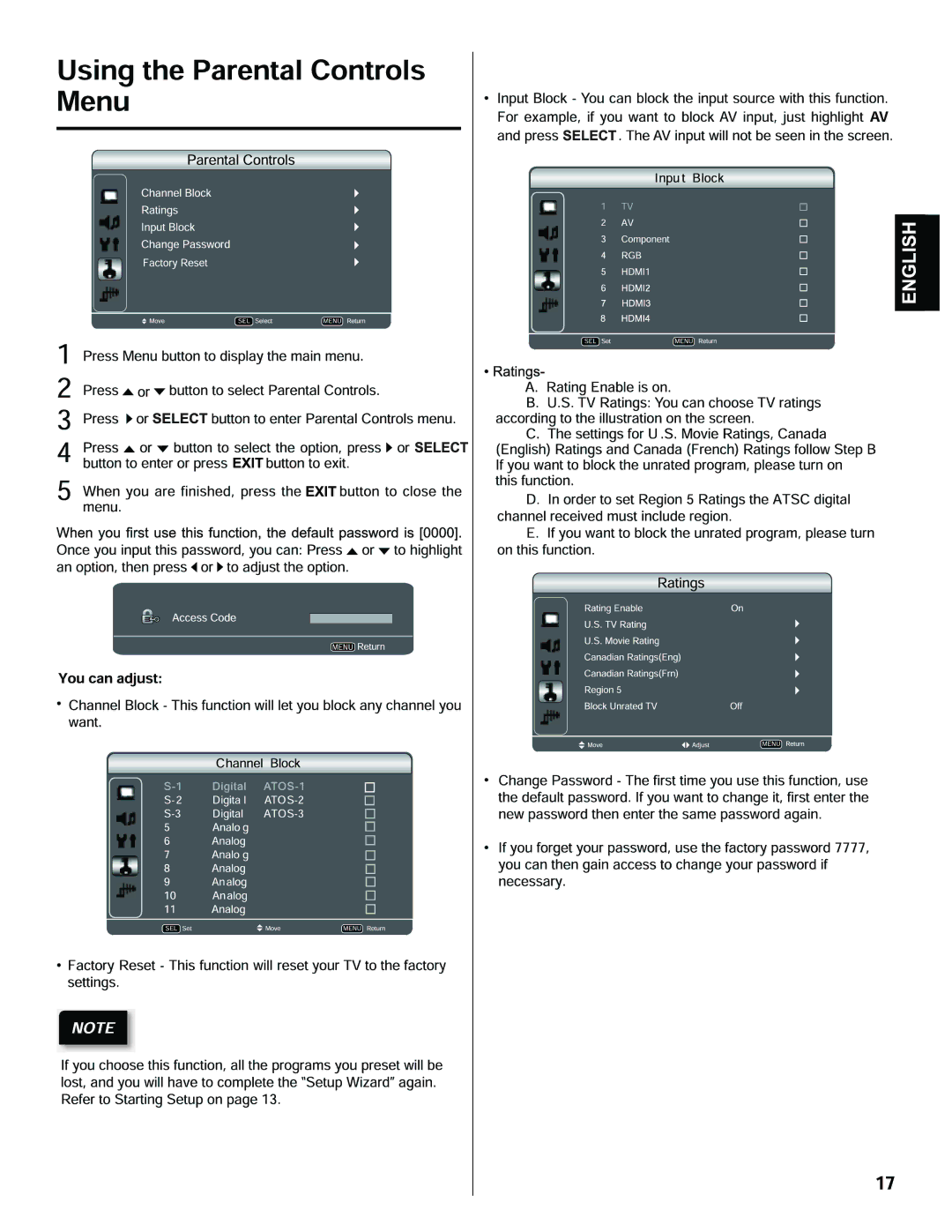 Hitachi LE40H405 important safety instructions 