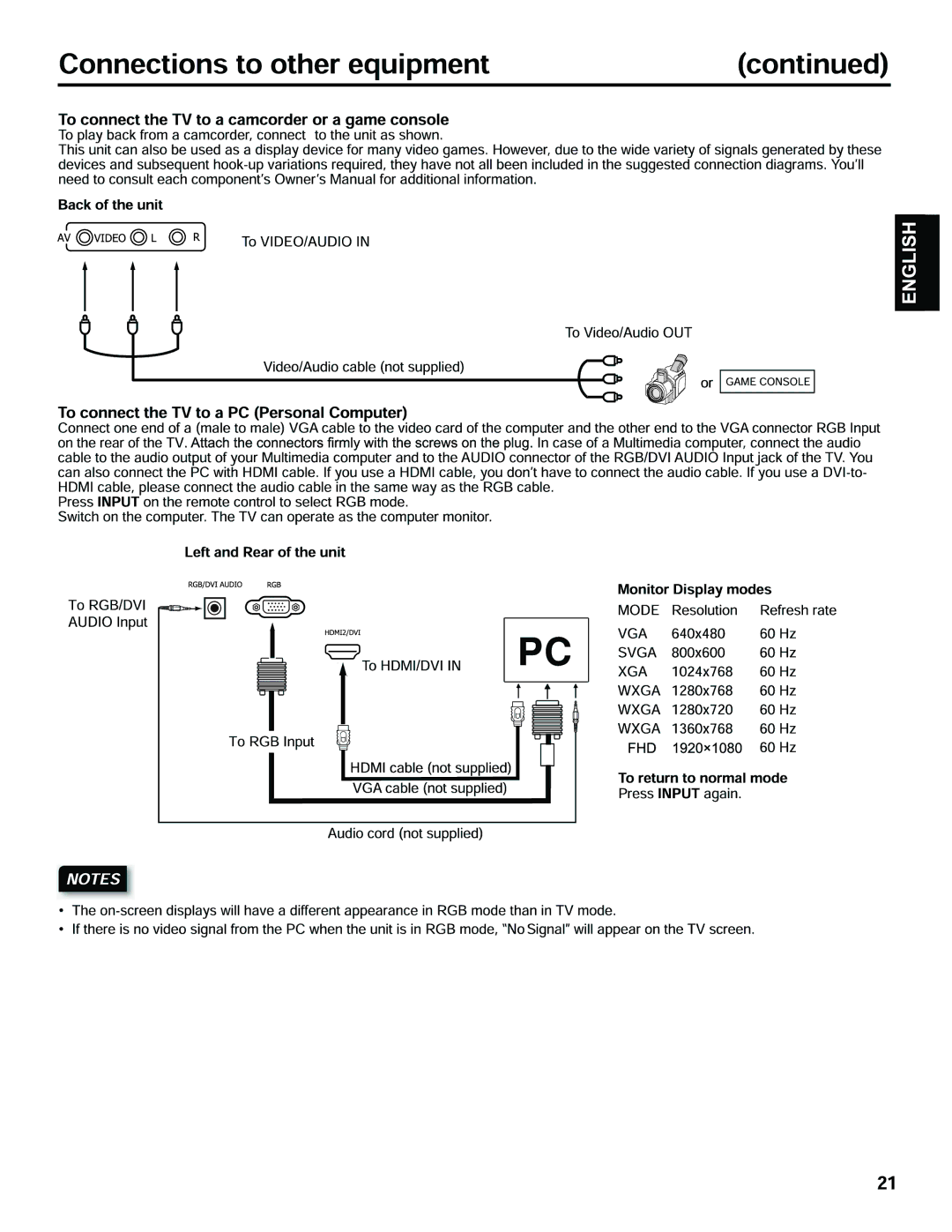 Hitachi LE40H405 important safety instructions 