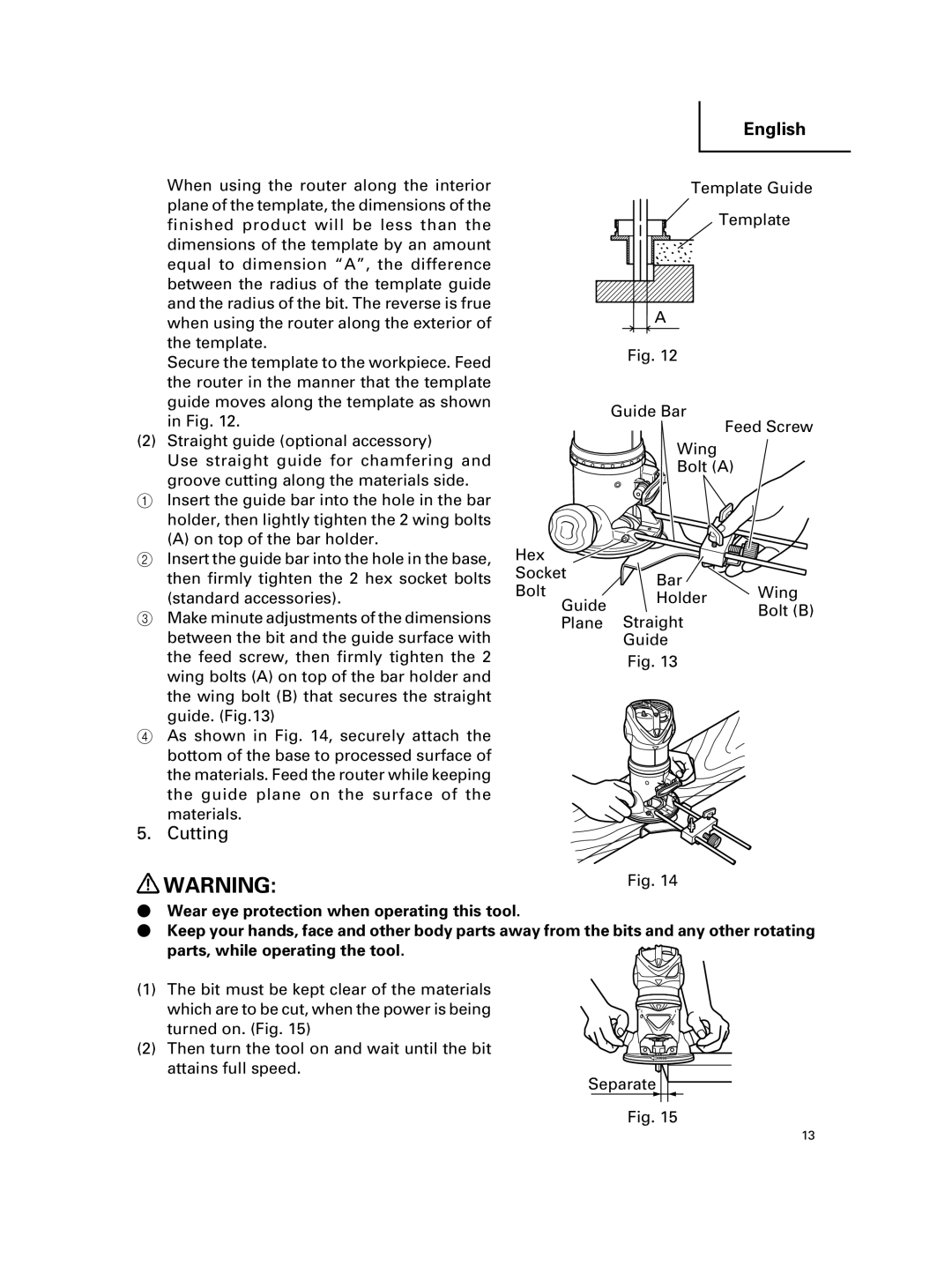 Hitachi KM 12VC, KM 12SC instruction manual Cutting 