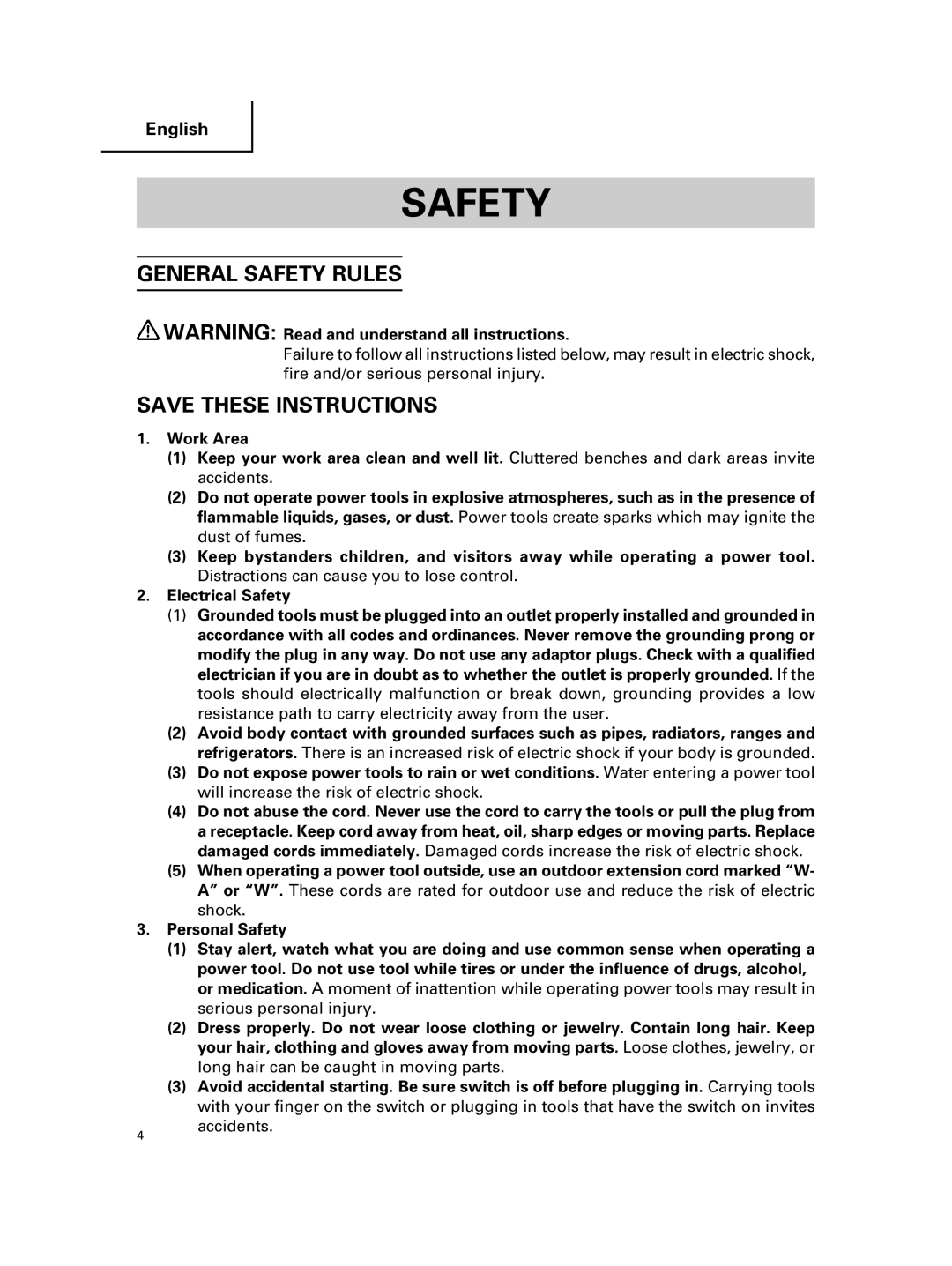 Hitachi KM 12VC, KM 12SC instruction manual General Safety Rules 