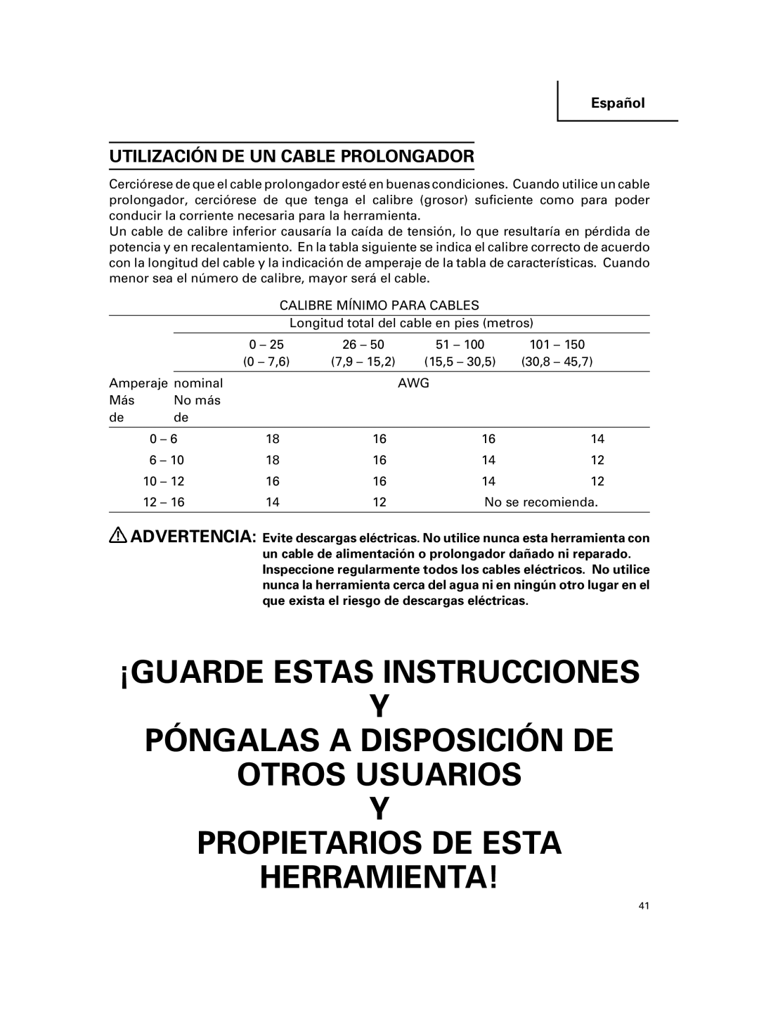 Hitachi KM 12VC, KM 12SC instruction manual Águarde Estas Instrucciones, Otros Usuarios Propietarios DE Esta Herramienta 