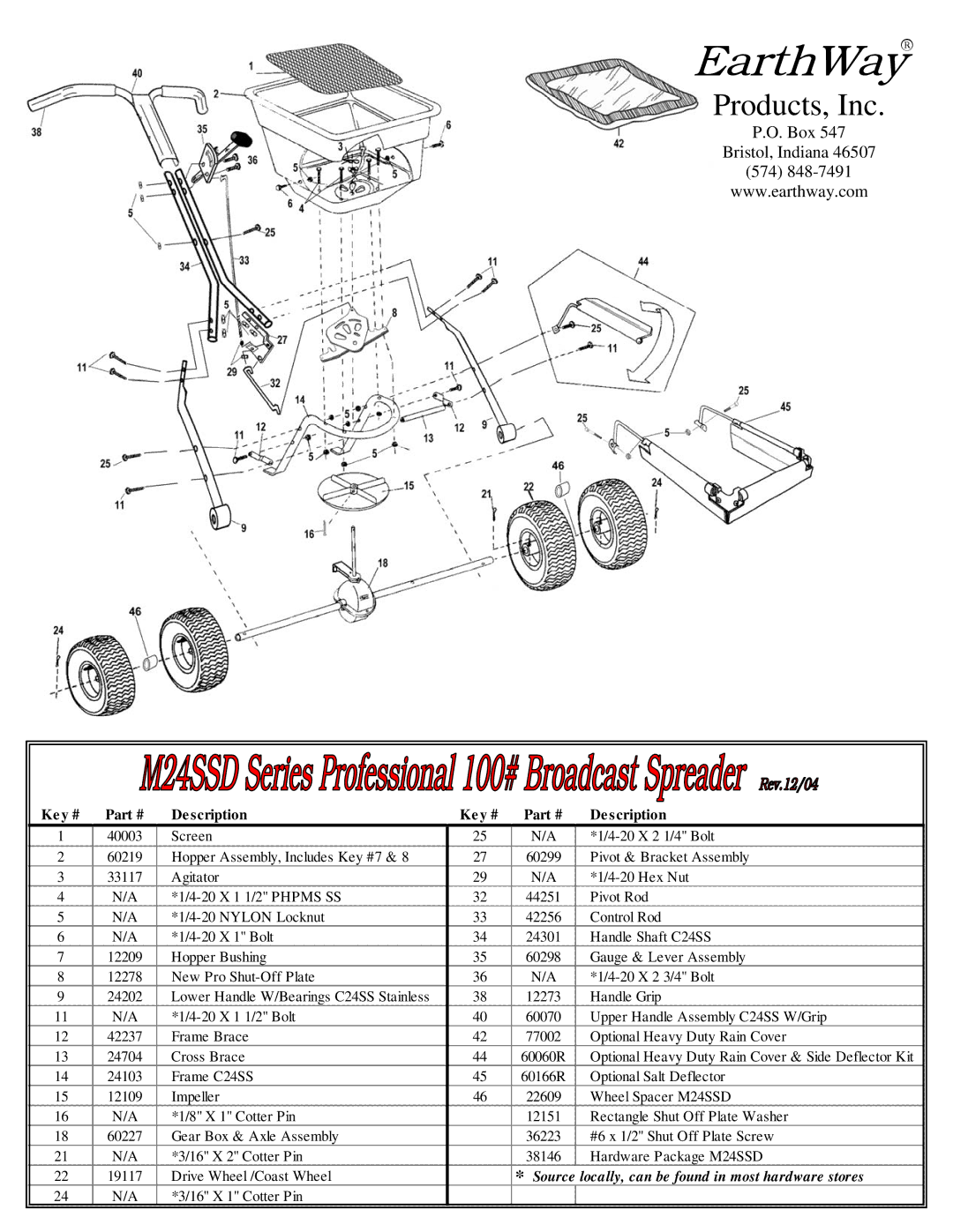 Hitachi M24SSD manual EarthWay, Key # Description 