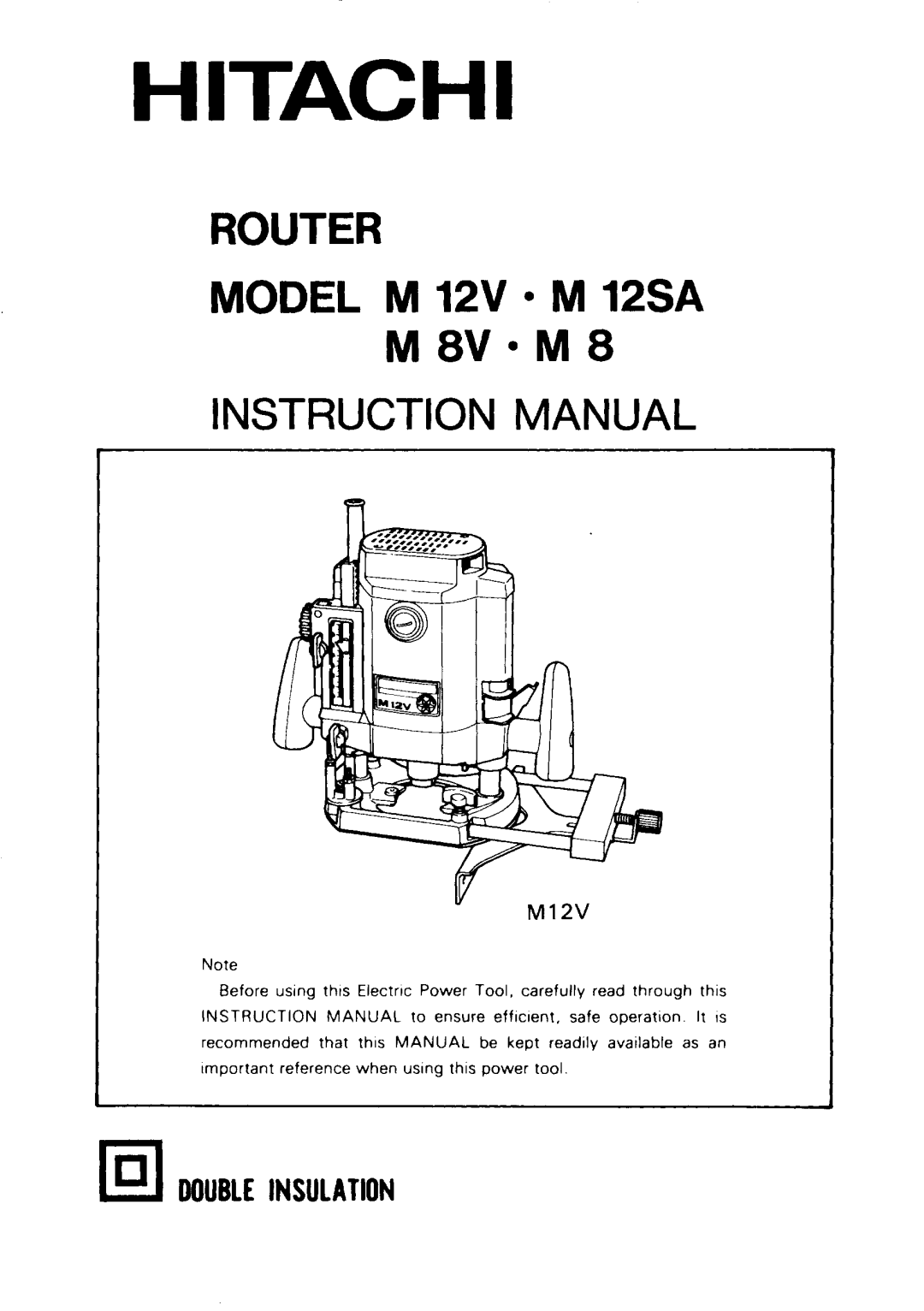 Hitachi M 8, M8V, M 12V, M 12SA manual 