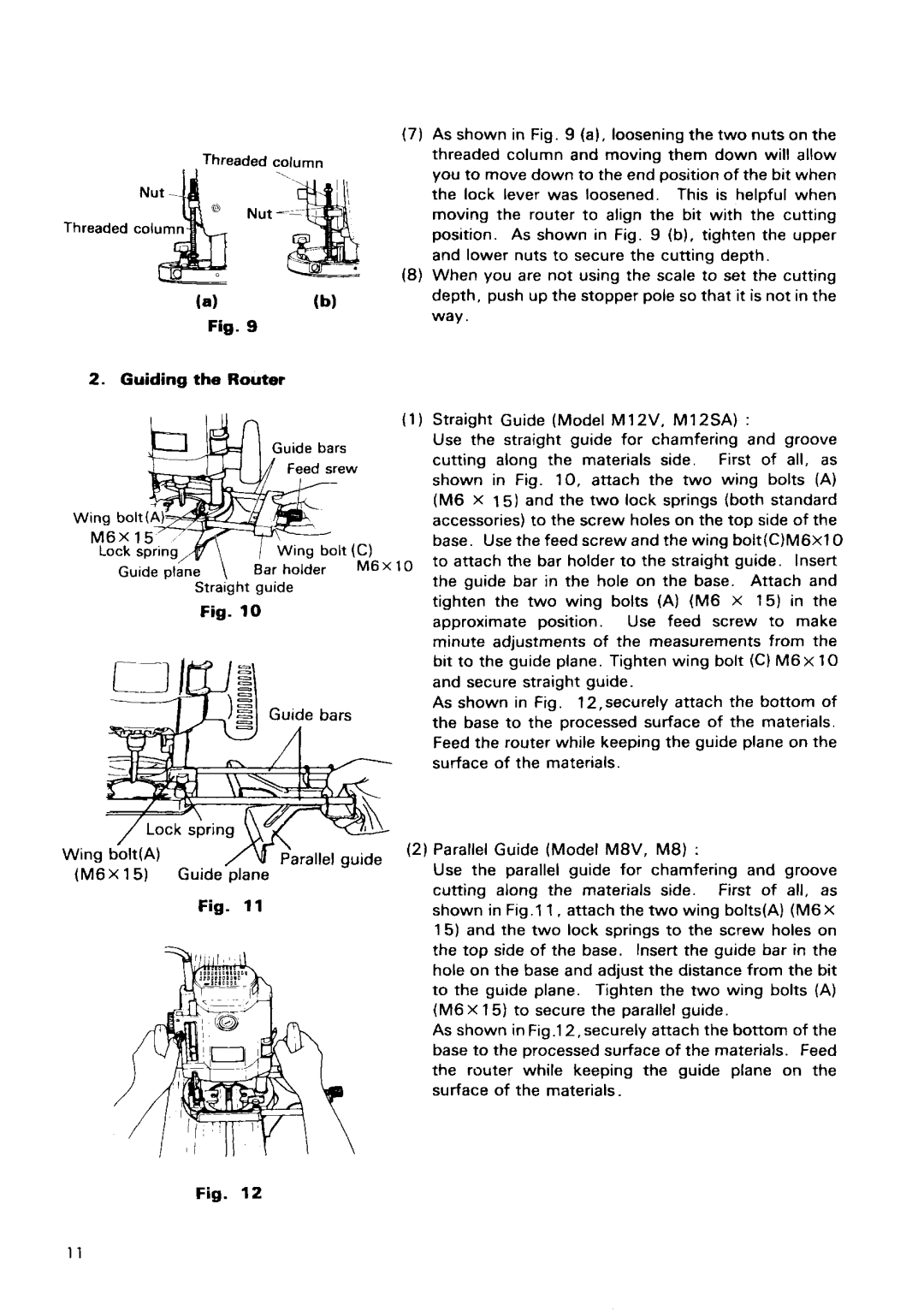 Hitachi M8V, M 8, M 12V, M 12SA manual 