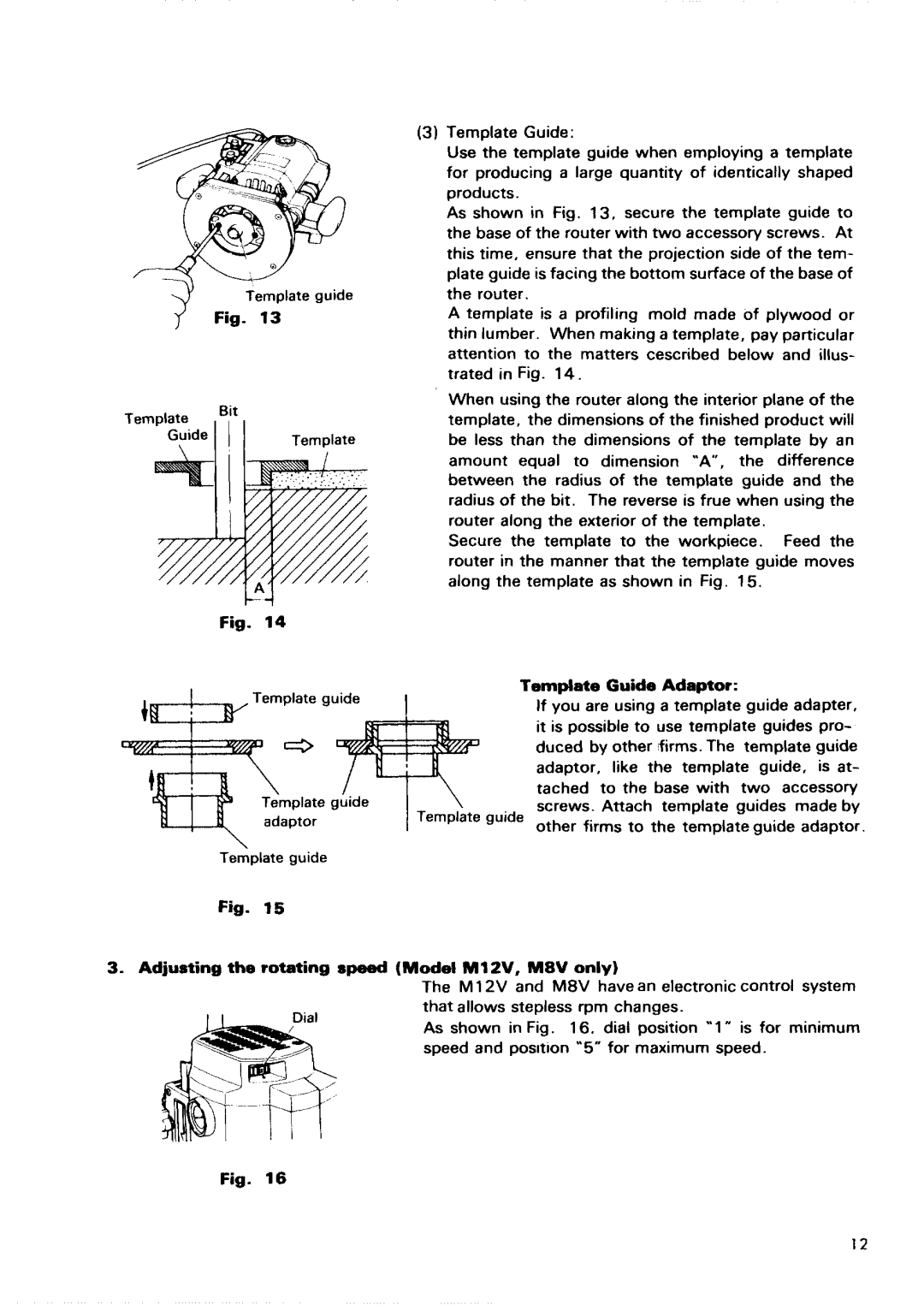 Hitachi M 8, M8V, M 12V, M 12SA manual 