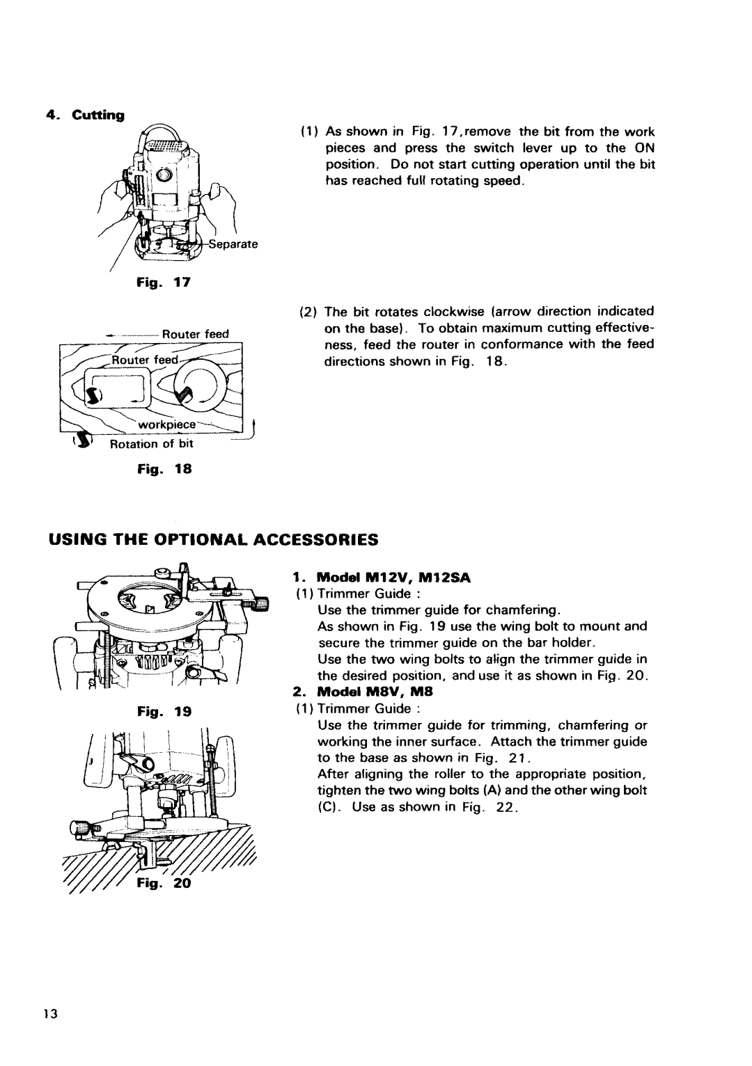 Hitachi M 12V, M8V, M 8, M 12SA manual 