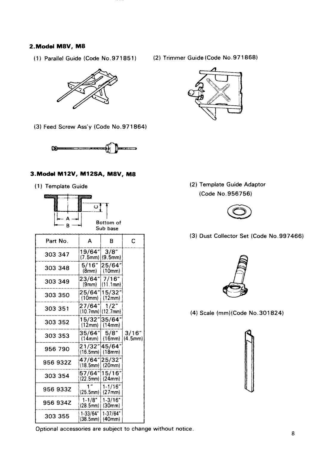 Hitachi M 8, M8V, M 12V, M 12SA manual 