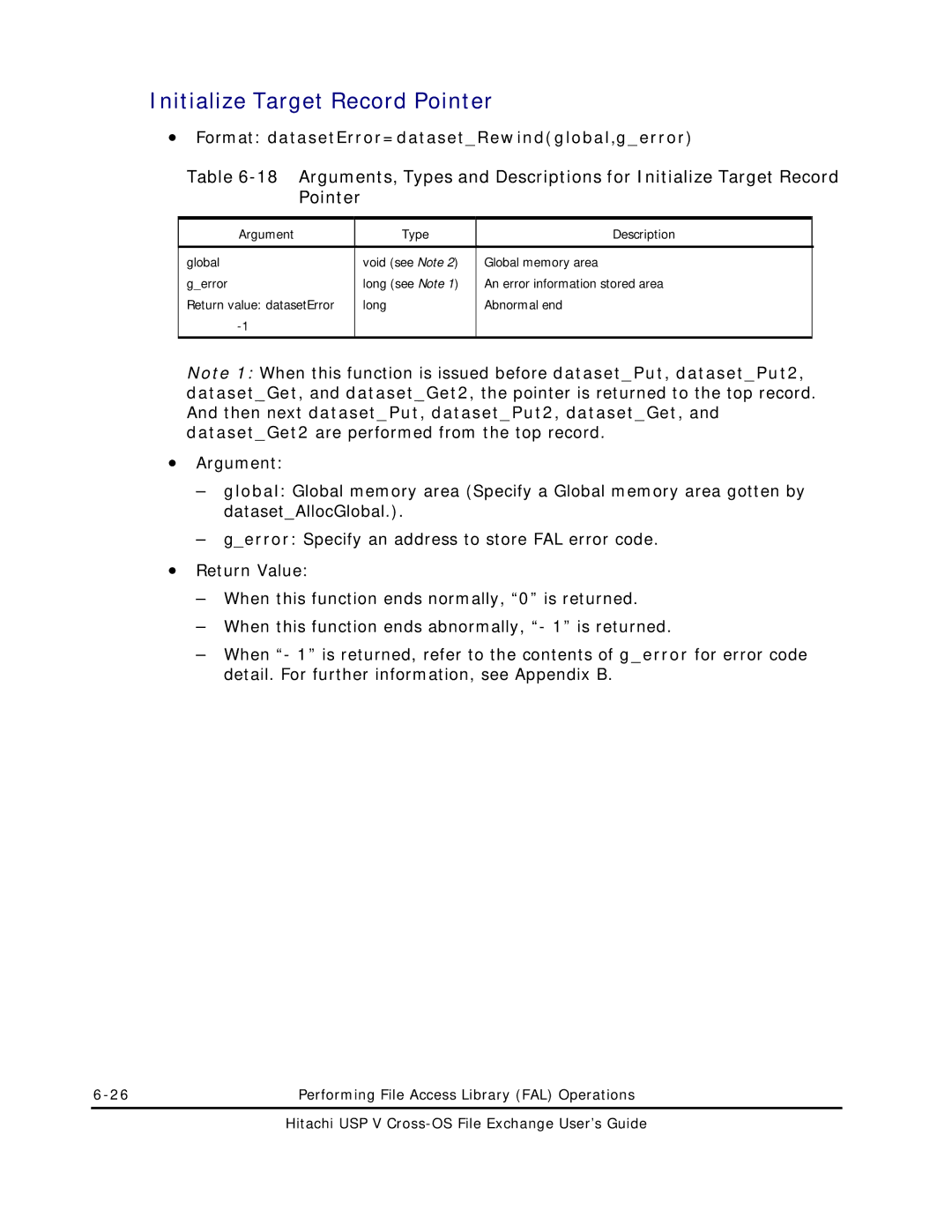 Hitachi MK-96RD647-01 Initialize Target Record Pointer, Format datasetError=datasetRewindglobal,gerror, Long Abnormal end 