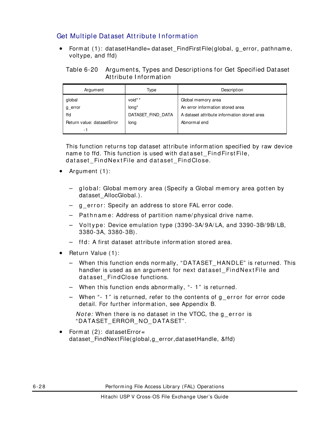 Hitachi MK-96RD647-01 manual Get Multiple Dataset Attribute Information, Global Void Gerror Long Ffd 