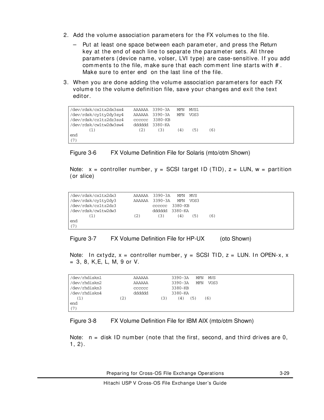 Hitachi MK-96RD647-01 manual FX Volume Definition File for Solaris mto/otm Shown 