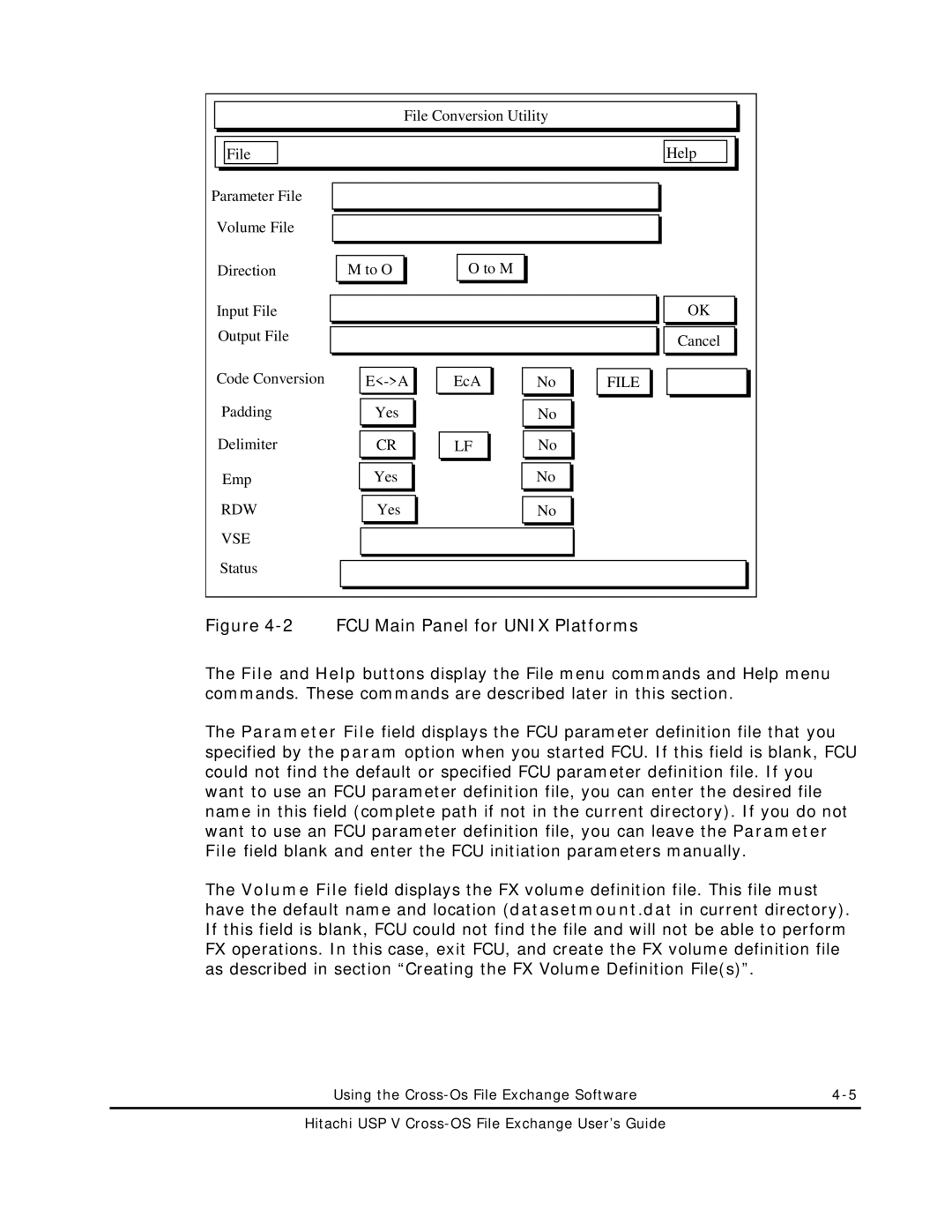 Hitachi MK-96RD647-01 manual FCU Main Panel for Unix Platforms 