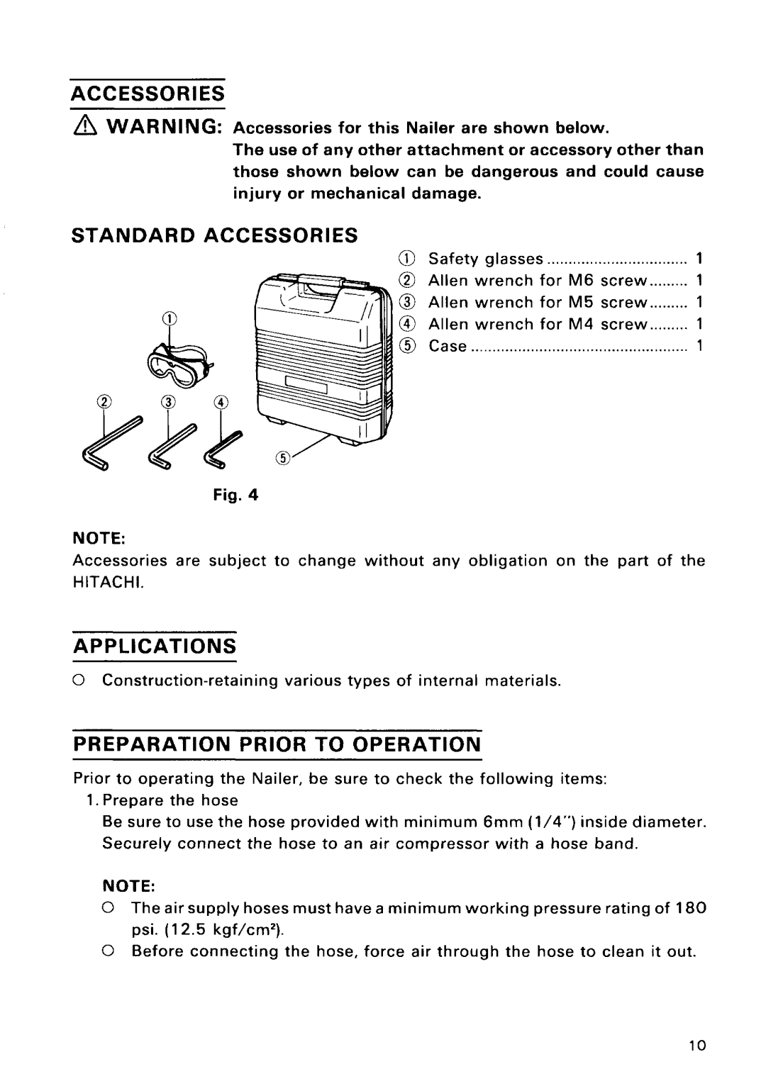 Hitachi Model NV 50AG manual 