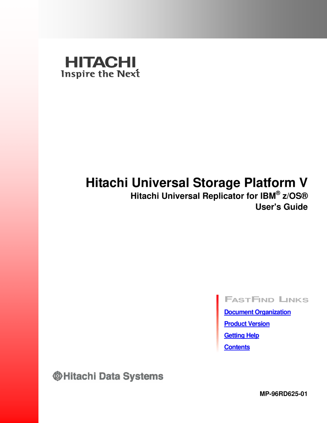 Hitachi MP-96RD625-01 manual Hitachi Universal Storage Platform 