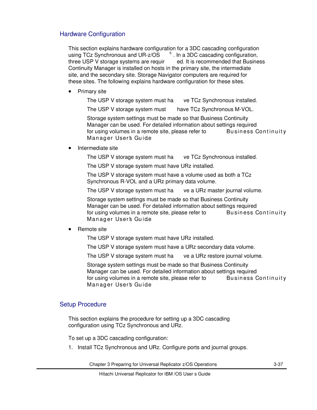 Hitachi MP-96RD625-01 manual Hardware Configuration, Setup Procedure 