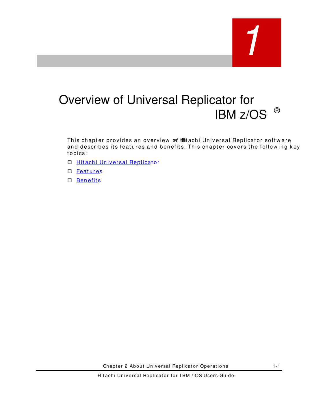 Hitachi MP-96RD625-01 manual Overview of Universal Replicator for IBM z/OS 