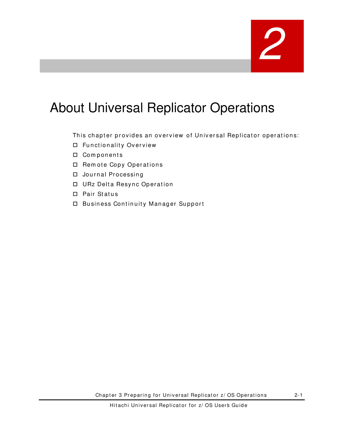 Hitachi MP-96RD625-01 manual About Universal Replicator Operations 