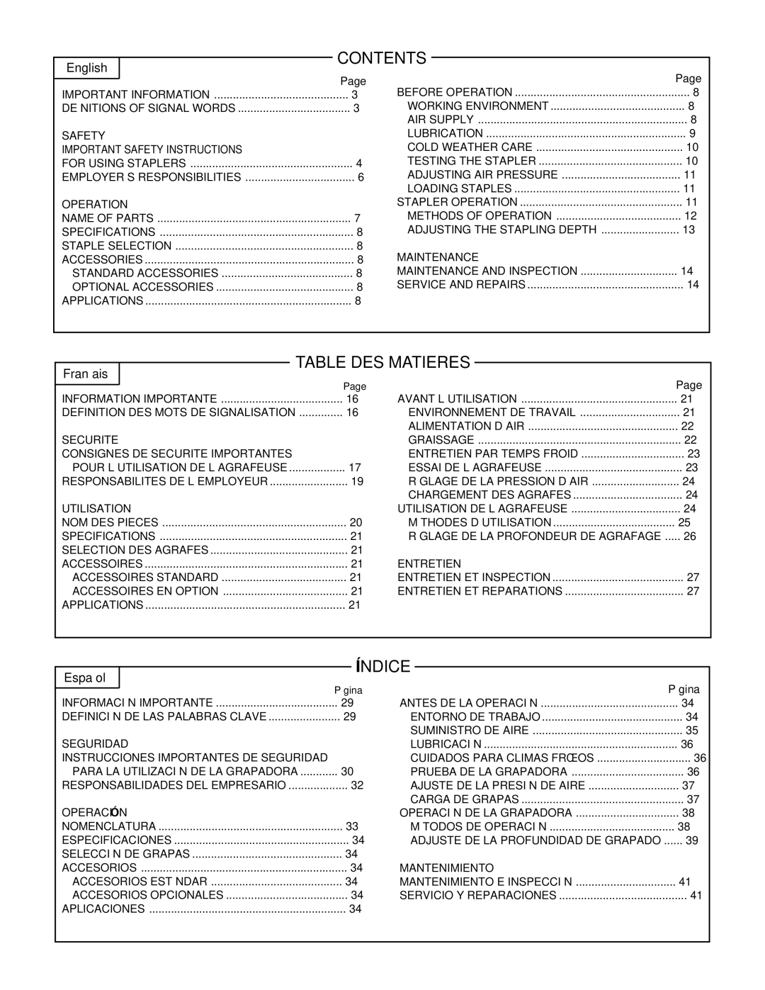 Hitachi N 5008AC manual Contents 