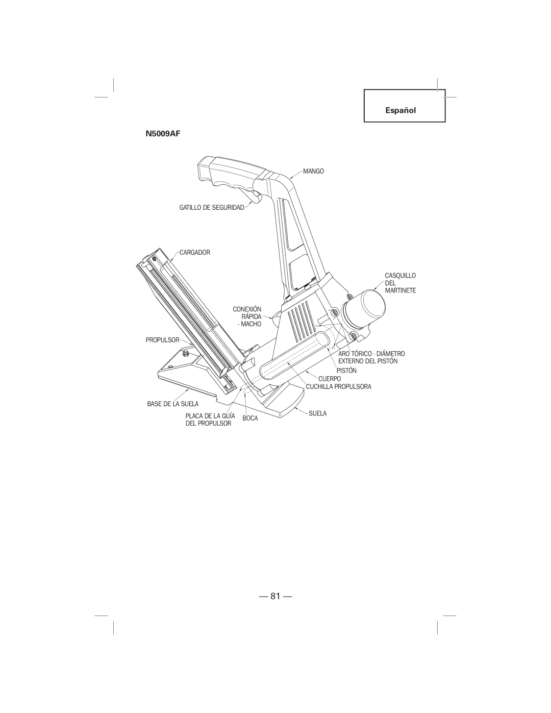 Hitachi NT50AF, N5009AF manual DEL Propulsor 