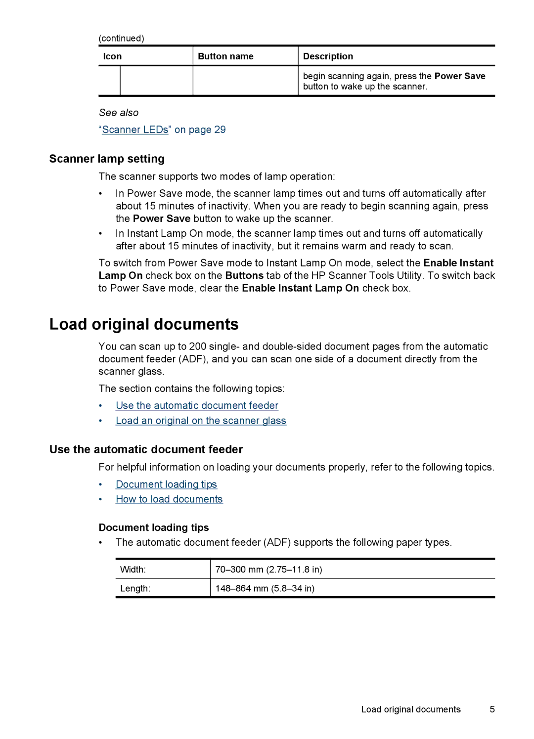 Hitachi N9120 manual Load original documents, Scanner lamp setting, Use the automatic document feeder 