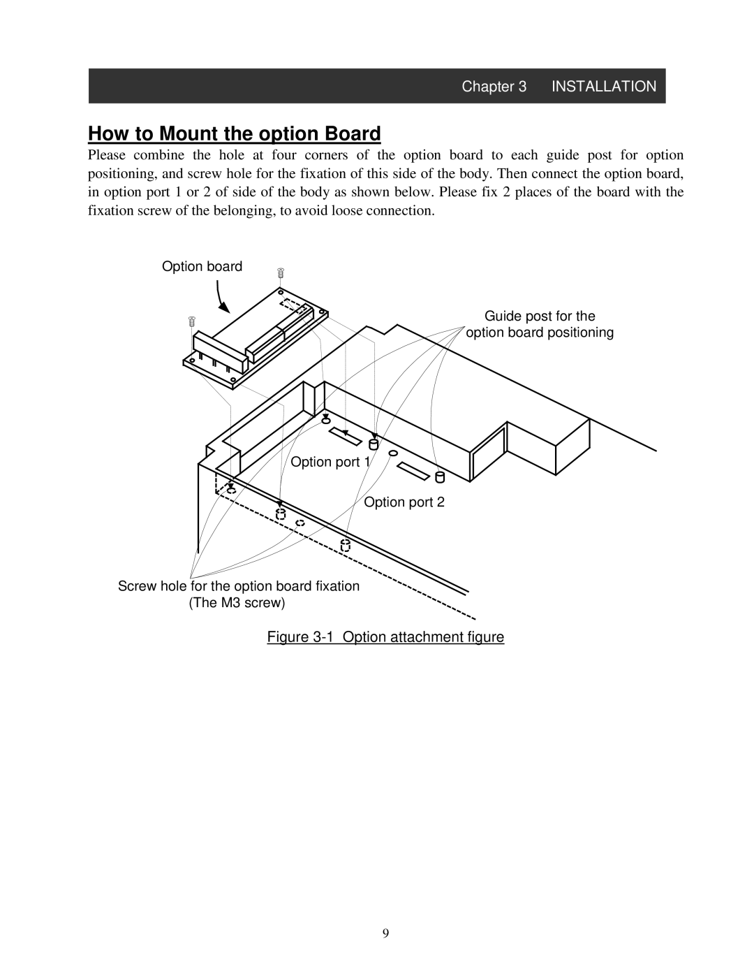 Hitachi NB616X instruction manual How to Mount the option Board 