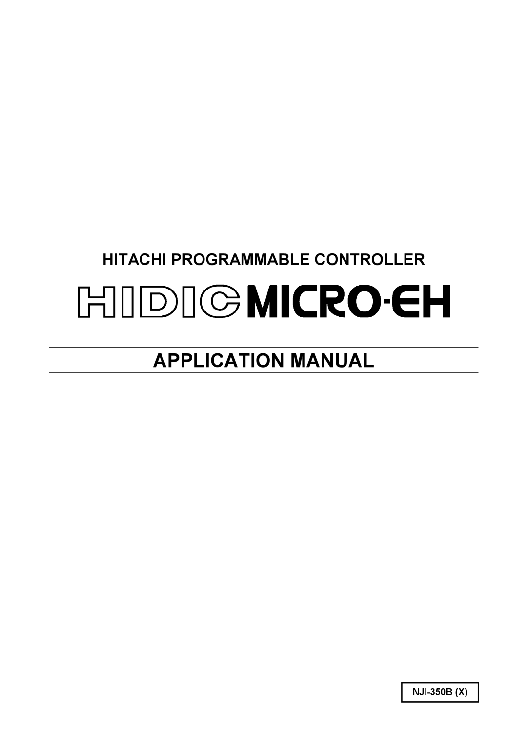 Hitachi NJI-350B manual Application Manual 