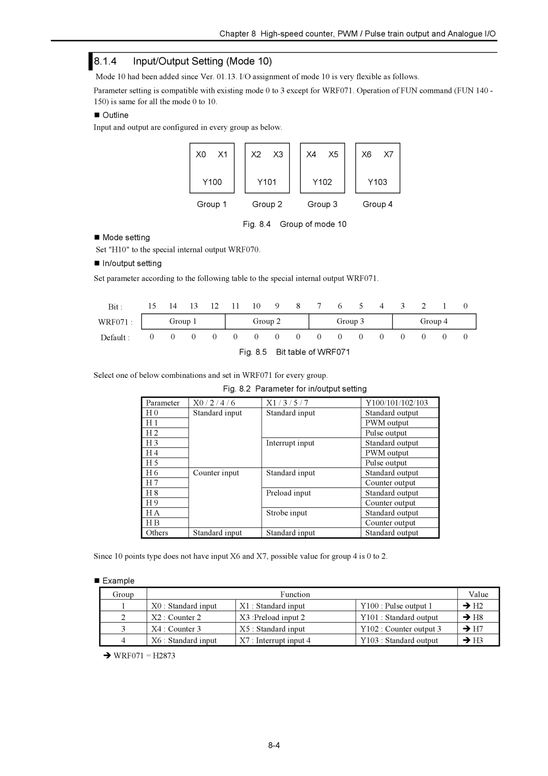 Hitachi NJI-350B manual „ Outline, Y100 Group „ Mode setting Y101 Y102 Group 2 Group, „ In/output setting, „ Example 