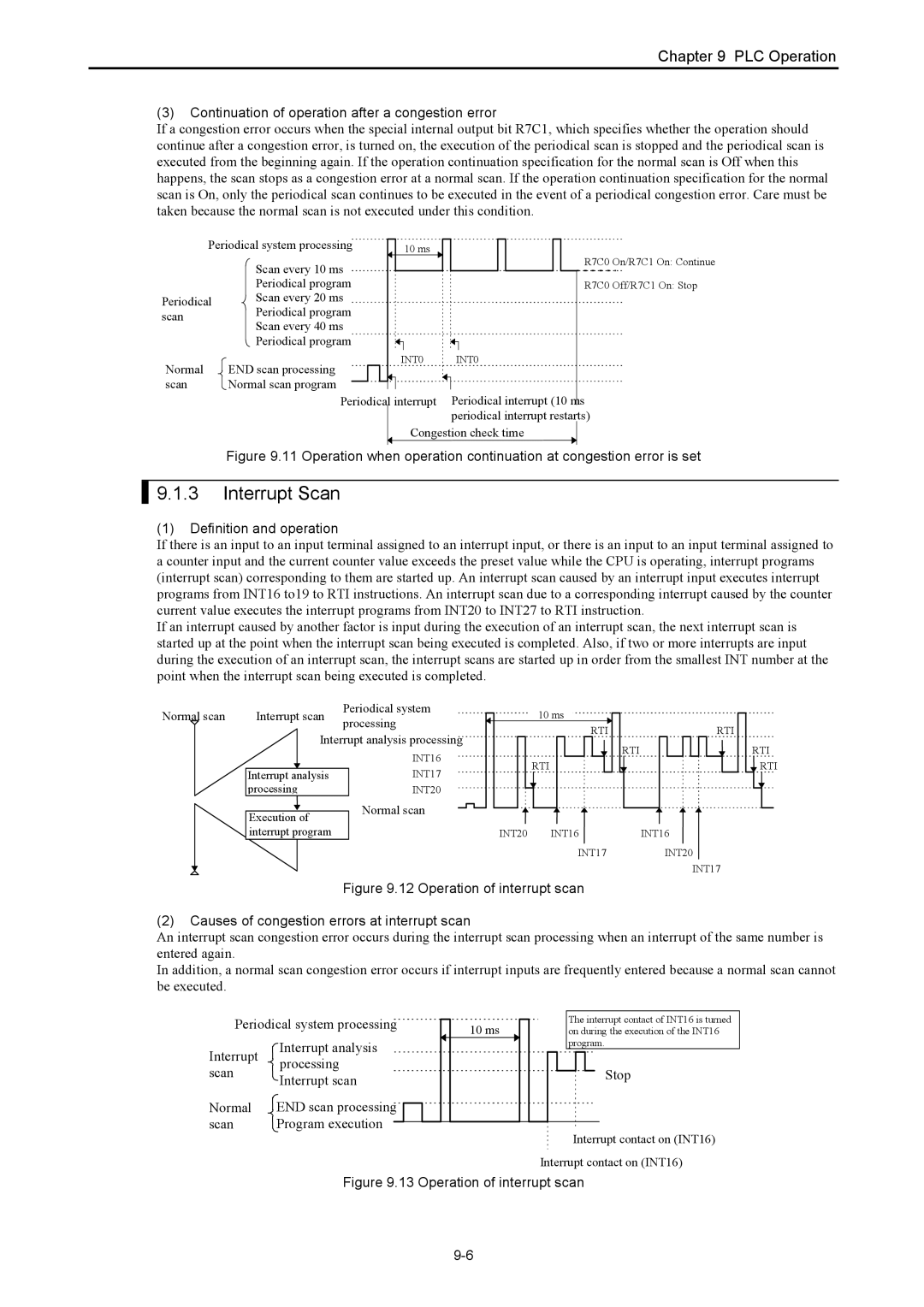 Hitachi NJI-350B manual Interrupt Scan, Continuation of operation after a congestion error, Stop 