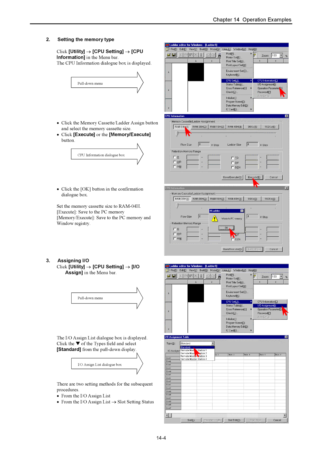 Hitachi NJI-350B manual Assign in the Menu bar, 14-4 